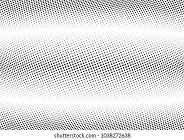 Abstract halftone wave dotted background. Halftone twisted grunge pattern, dot, circle.  Vector modern optical halftone pop art texture for poster, business card, cover, label mock-up, sticker layout