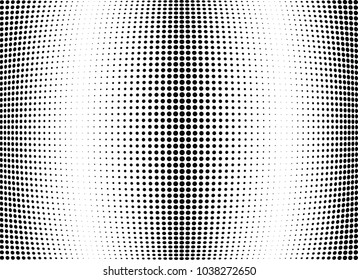 Abstract halftone wave dotted background. Halftone twisted grunge pattern, dot, circle.  Vector modern optical halftone pop art texture for poster, business card, cover, label mock-up, sticker layout
