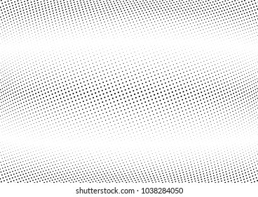 Abstract halftone wave dotted background. Halftone twisted grunge pattern, dot, circle.  Vector modern optical halftone pop art texture for poster, business card, cover, label mock-up, sticker layout