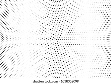 Abstract halftone wave dotted background. Halftone twisted grunge pattern, dot, circle.  Vector modern optical halftone pop art texture for poster, business card, cover, label mock-up, sticker layout