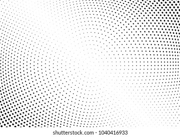 Abstract halftone wave dotted background. Halftone twisted grunge pattern, dot, circle.  Vector modern optical halftone pop art texture for poster, business card, cover, label mock-up, sticker layout