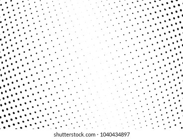 Abstract halftone wave dotted background. Halftone twisted grunge pattern, dot, circle.  Vector modern optical halftone pop art texture for poster, business card, cover, label mock-up, sticker layout