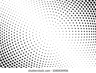Abstract halftone wave dotted background. Halftone twisted grunge pattern, dot, circle.  Vector modern optical halftone pop art texture for poster, business card, cover, label mock-up, sticker layout