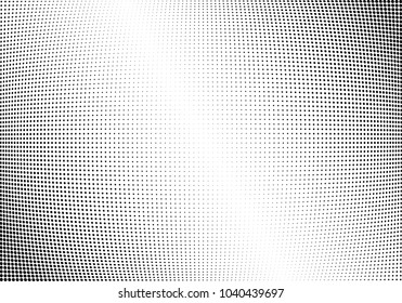 Abstract halftone wave dotted background. Halftone twisted grunge pattern, dot, circle.  Vector modern optical halftone pop art texture for poster, business card, cover, label mock-up, sticker layout