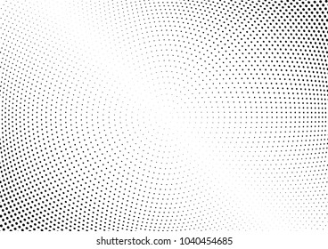 Abstract halftone wave dotted background. Halftone twisted grunge pattern, dot, circle.  Vector modern optical halftone pop art texture for poster, business card, cover, label mock-up, sticker layout