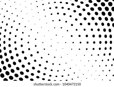 Abstract halftone wave dotted background. Halftone twisted grunge pattern, dot, circle.  Vector modern optical halftone pop art texture for poster, business card, cover, label mock-up, sticker layout