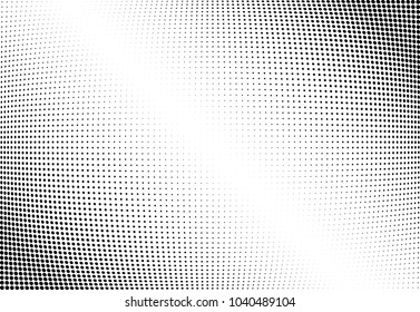 Abstract halftone wave dotted background. Halftone twisted grunge pattern, dot, circle.  Vector modern optical halftone pop art texture for poster, business card, cover, label mock-up, sticker layout