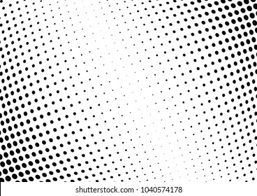 Abstract halftone wave dotted background. Halftone twisted grunge pattern, dot, circle.  Vector modern optical halftone pop art texture for poster, business card, cover, label mock-up, sticker layout