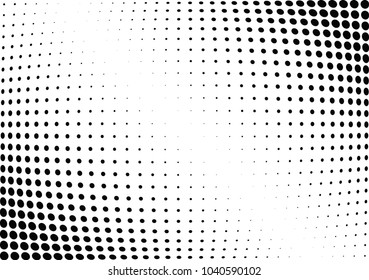 Abstract halftone wave dotted background. Halftone twisted grunge pattern, dot, circle.  Vector modern optical halftone pop art texture for poster, business card, cover, label mock-up, sticker layout