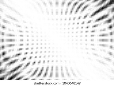 Abstract halftone wave dotted background. Halftone twisted grunge pattern, dot, circle.  Vector modern optical halftone pop art texture for poster, business card, cover, label mock-up, sticker layout