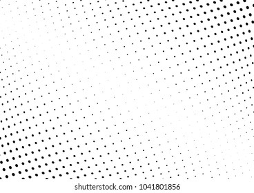 Abstract halftone wave dotted background. Halftone twisted grunge pattern, dot, circle.  Vector modern optical halftone pop art texture for poster, business card, cover, label mock-up, sticker layout