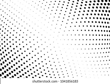 Abstract halftone wave dotted background. Halftone twisted grunge pattern, dot, circle.  Vector modern optical halftone pop art texture for poster, business card, cover, label mock-up, sticker layout