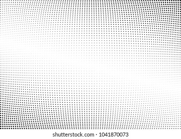 Abstract halftone wave dotted background. Halftone twisted grunge pattern, dot, circle.  Vector modern optical halftone pop art texture for poster, business card, cover, label mock-up, sticker layout