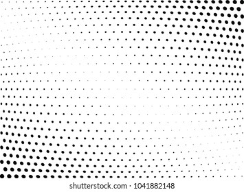 Abstract halftone wave dotted background. Halftone twisted grunge pattern, dot, circle.  Vector modern optical halftone pop art texture for poster, business card, cover, label mock-up, sticker layout