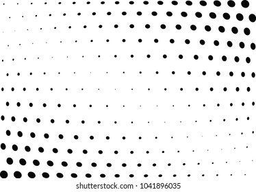 Abstract halftone wave dotted background. Halftone twisted grunge pattern, dot, circle.  Vector modern optical halftone pop art texture for poster, business card, cover, label mock-up, sticker layout
