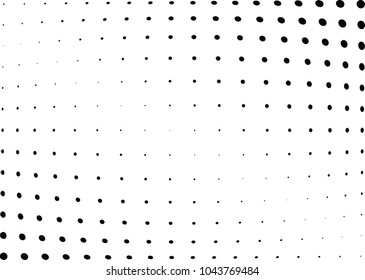 Abstract halftone wave dotted background. Halftone twisted grunge pattern, dot, circle.  Vector modern optical halftone pop art texture for poster, business card, cover, label mock-up, sticker layout