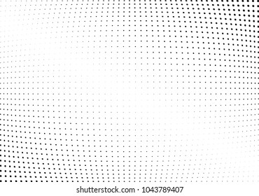 Abstract halftone wave dotted background. Halftone twisted grunge pattern, dot, circle.  Vector modern optical halftone pop art texture for poster, business card, cover, label mock-up, sticker layout