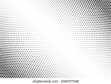 Abstract halftone wave dotted background. Halftone twisted grunge pattern, dot, circle.  Vector modern optical halftone pop art texture for poster, business card, cover, label mock-up, sticker layout