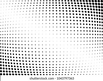 Abstract halftone wave dotted background. Halftone twisted grunge pattern, dot, circle.  Vector modern optical halftone pop art texture for poster, business card, cover, label mock-up, sticker layout