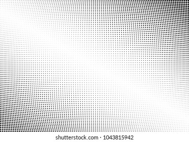 Abstract halftone wave dotted background. Halftone twisted grunge pattern, dot, circle.  Vector modern optical halftone pop art texture for poster, business card, cover, label mock-up, sticker layout