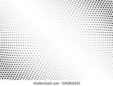 Abstract halftone wave dotted background. Halftone twisted grunge pattern, dot, circle.  Vector modern optical halftone pop art texture for poster, business card, cover, label mock-up, sticker layout