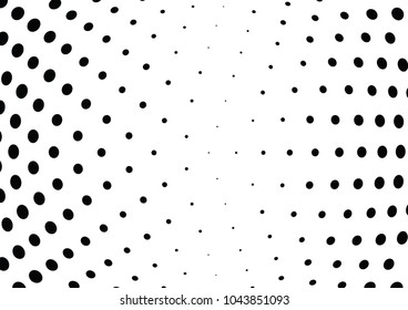 Abstract halftone wave dotted background. Halftone twisted grunge pattern, dot, circle.  Vector modern optical halftone pop art texture for poster, business card, cover, label mock-up, sticker layout