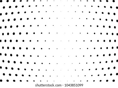 Abstract halftone wave dotted background. Halftone twisted grunge pattern, dot, circle.  Vector modern optical halftone pop art texture for poster, business card, cover, label mock-up, sticker layout