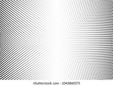 Abstract halftone wave dotted background. Halftone twisted grunge pattern, dot, circle.  Vector modern optical halftone pop art texture for poster, business card, cover, label mock-up, sticker layout