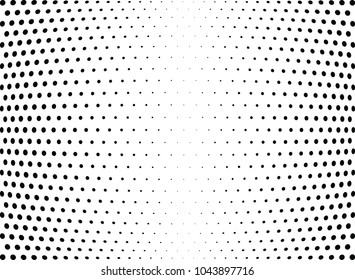 Abstract halftone wave dotted background. Halftone twisted grunge pattern, dot, circle.  Vector modern optical halftone pop art texture for poster, business card, cover, label mock-up, sticker layout