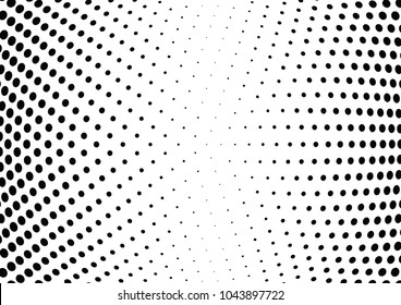 Abstract halftone wave dotted background. Halftone twisted grunge pattern, dot, circle.  Vector modern optical halftone pop art texture for poster, business card, cover, label mock-up, sticker layout