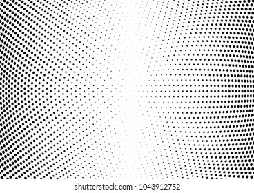Abstract halftone wave dotted background. Halftone twisted grunge pattern, dot, circle.  Vector modern optical halftone pop art texture for poster, business card, cover, label mock-up, sticker layout