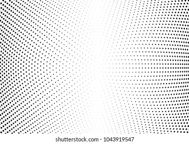 Abstract halftone wave dotted background. Halftone twisted grunge pattern, dot, circle.  Vector modern optical halftone pop art texture for poster, business card, cover, label mock-up, sticker layout