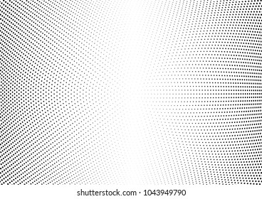 Abstract halftone wave dotted background. Halftone twisted grunge pattern, dot, circle.  Vector modern optical halftone pop art texture for poster, business card, cover, label mock-up, sticker layout