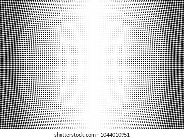 Abstract halftone wave dotted background. Halftone twisted grunge pattern, dot, circle.  Vector modern optical halftone pop art texture for poster, business card, cover, label mock-up, sticker layout