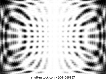 Abstract halftone wave dotted background. Halftone twisted grunge pattern, dot, circle.  Vector modern optical halftone pop art texture for poster, business card, cover, label mock-up, sticker layout