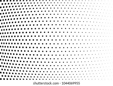Abstract halftone wave dotted background. Halftone twisted grunge pattern, dot, circle.  Vector modern optical halftone pop art texture for poster, business card, cover, label mock-up, sticker layout