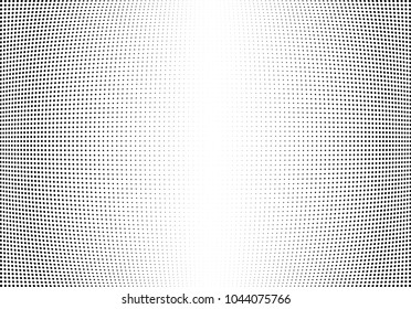 Abstract halftone wave dotted background. Halftone twisted grunge pattern, dot, circle.  Vector modern optical halftone pop art texture for poster, business card, cover, label mock-up, sticker layout