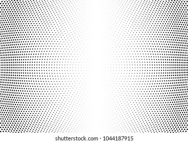 Abstract halftone wave dotted background. Halftone twisted grunge pattern, dot, circle.  Vector modern optical halftone pop art texture for poster, business card, cover, label mock-up, sticker layout