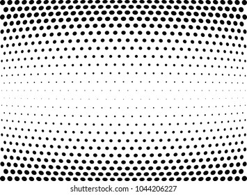 Abstract halftone wave dotted background. Halftone twisted grunge pattern, dot, circle.  Vector modern optical halftone pop art texture for poster, business card, cover, label mock-up, sticker layout