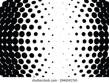 Abstract halftone wave dotted background. Halftone twisted grunge pattern, dot, circle.  Vector modern optical halftone pop art texture for poster, business card, cover, label mock-up, sticker layout