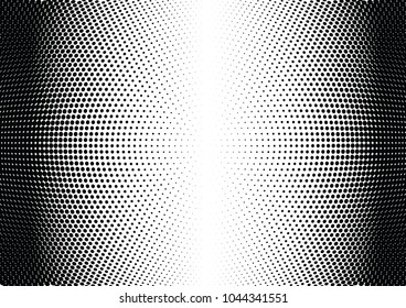 Abstract halftone wave dotted background. Halftone twisted grunge pattern, dot, circle.  Vector modern optical halftone pop art texture for poster, business card, cover, label mock-up, sticker layout