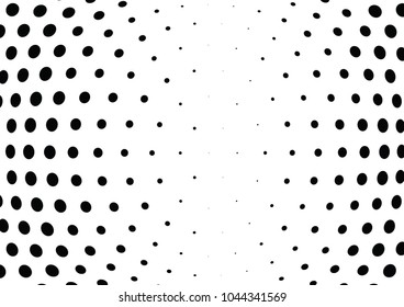 Abstract halftone wave dotted background. Halftone twisted grunge pattern, dot, circle.  Vector modern optical halftone pop art texture for poster, business card, cover, label mock-up, sticker layout