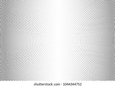 Abstract halftone wave dotted background. Halftone twisted grunge pattern, dot, circle.  Vector modern optical halftone pop art texture for poster, business card, cover, label mock-up, sticker layout