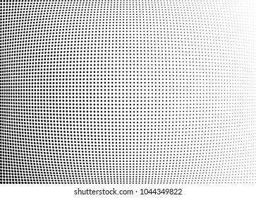 Abstract halftone wave dotted background. Halftone twisted grunge pattern, dot, circle.  Vector modern optical halftone pop art texture for poster, business card, cover, label mock-up, sticker layout