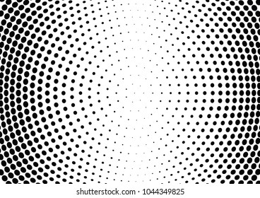 Abstract halftone wave dotted background. Halftone twisted grunge pattern, dot, circle.  Vector modern optical halftone pop art texture for poster, business card, cover, label mock-up, sticker layout