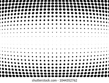 Abstract halftone wave dotted background. Halftone twisted grunge pattern, dot, circle.  Vector modern optical halftone pop art texture for poster, business card, cover, label mock-up, sticker layout
