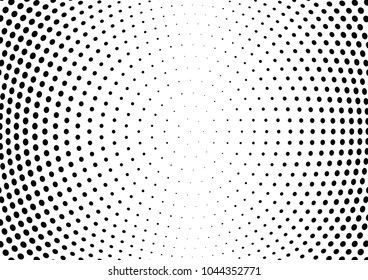 Abstract halftone wave dotted background. Halftone twisted grunge pattern, dot, circle.  Vector modern optical halftone pop art texture for poster, business card, cover, label mock-up, sticker layout