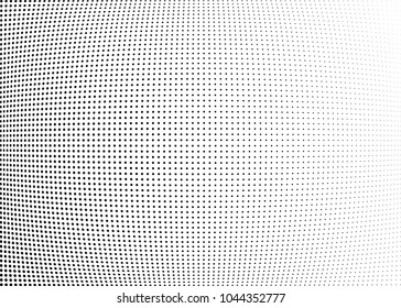 Abstract halftone wave dotted background. Halftone twisted grunge pattern, dot, circle.  Vector modern optical halftone pop art texture for poster, business card, cover, label mock-up, sticker layout