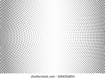 Abstract halftone wave dotted background. Halftone twisted grunge pattern, dot, circle.  Vector modern optical halftone pop art texture for poster, business card, cover, label mock-up, sticker layout