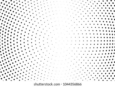 Abstract halftone wave dotted background. Halftone twisted grunge pattern, dot, circle.  Vector modern optical halftone pop art texture for poster, business card, cover, label mock-up, sticker layout
